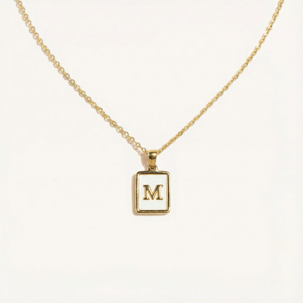 Pearl Frame Initial Necklace