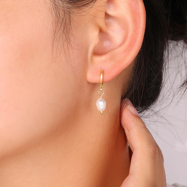 Pearl Hoop Earrings