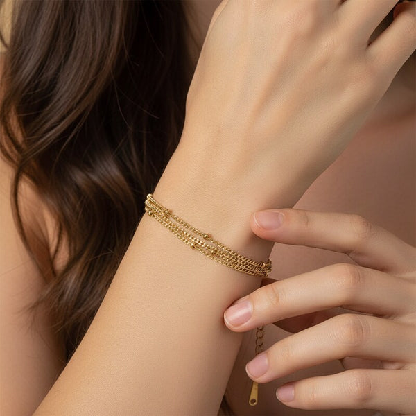 Triple Layer Satellite Chain Bracelet