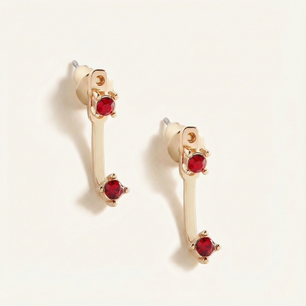 Birthstone Drop Ear Jacket Earrings
