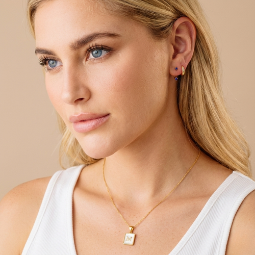 Pearl Frame Initial Necklace