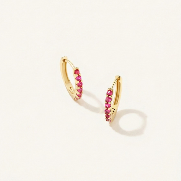 Birthstone Hoop Earrings