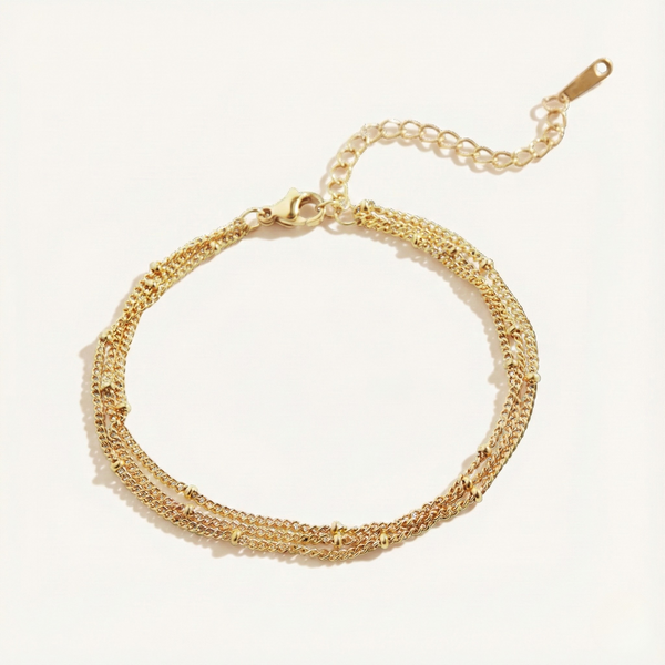 Triple Layer Satellite Chain Bracelet