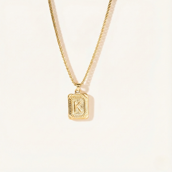 Sophisticated Frame Initial Necklace